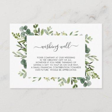 Eucalyptus Green Leaves Wedding Wishing Well Enclosure Invitations