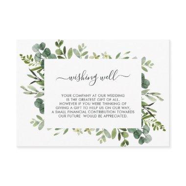 Eucalyptus Green Leaves Wedding Wishing Well Enclosure Invitations