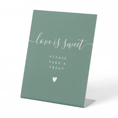 Eucalyptus Green Love Is Sweet Take A Treat Favor Pedestal Sign