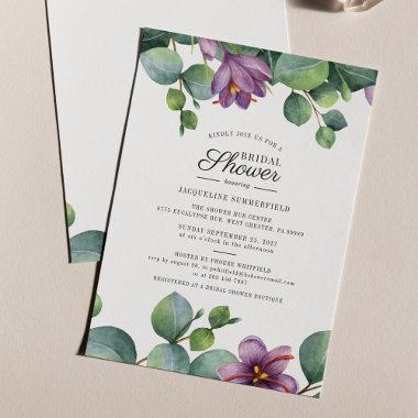 Eucalyptus Greenery Botanical Bridal Shower Invitations