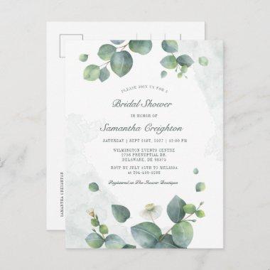 Eucalyptus Greenery Botanical Bridal Shower Invitation PostInvitations