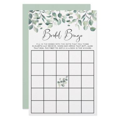 Eucalyptus Greenery Bridal Bingo Shower Game