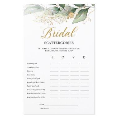 Eucalyptus greenery bridal Scattergories game