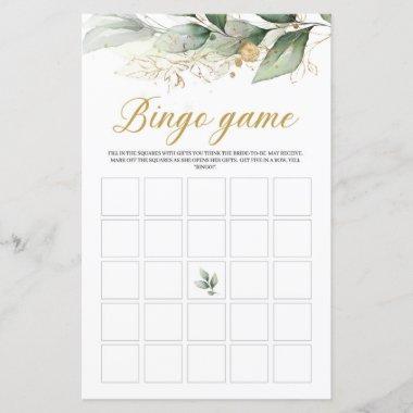 Eucalyptus greenery bridal shower bingo game