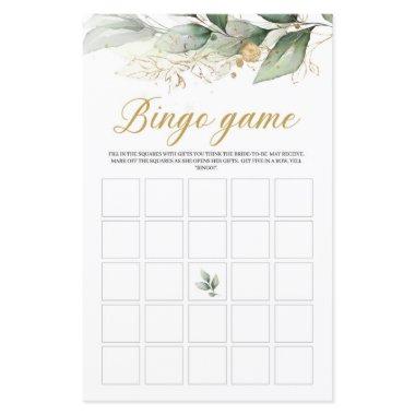 Eucalyptus greenery bridal shower bingo game