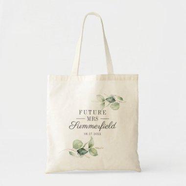 Eucalyptus Greenery Bridal Shower Future Mrs Name Tote Bag
