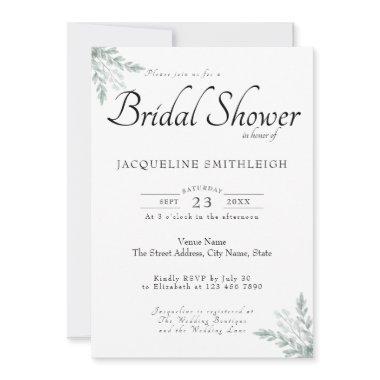 Eucalyptus Greenery Bridal Shower Invitations