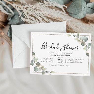 eucalyptus greenery bridal shower Invitations