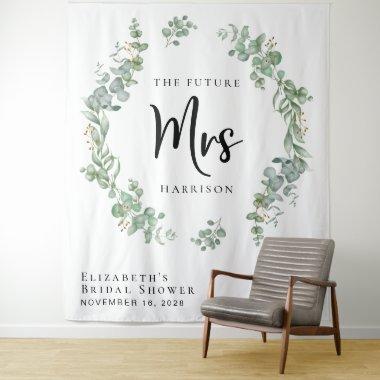 Eucalyptus Greenery Bridal Shower Photo Booth Tapestry