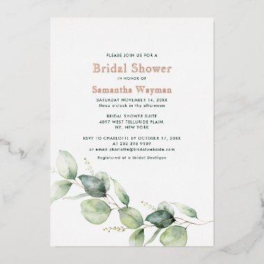 Eucalyptus Greenery  Rose Gold Foil