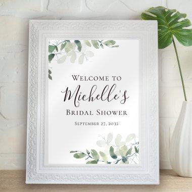 Eucalyptus Greenery Bridal Shower Welcome Poster