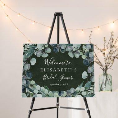 Eucalyptus greenery bridal shower welcome sign