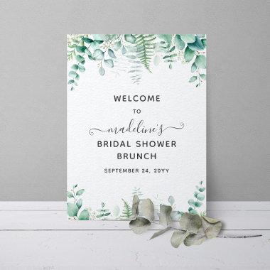 Eucalyptus Greenery Brunch Bridal Shower Welcome Poster