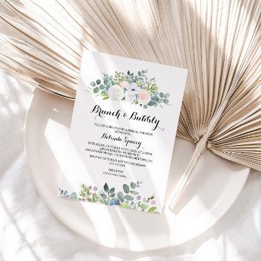 Eucalyptus Greenery Brunch & Bubbly Bridal Shower Invitations