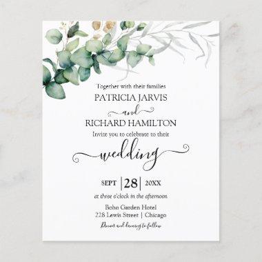 Eucalyptus Greenery Budget Wedding Invitations