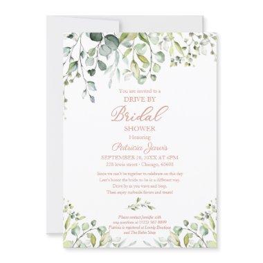 Eucalyptus Greenery Drive By Bridal Shower Invitat Invitations