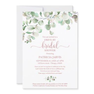 Eucalyptus Greenery Drive By Bridal Shower Invitat Invitations