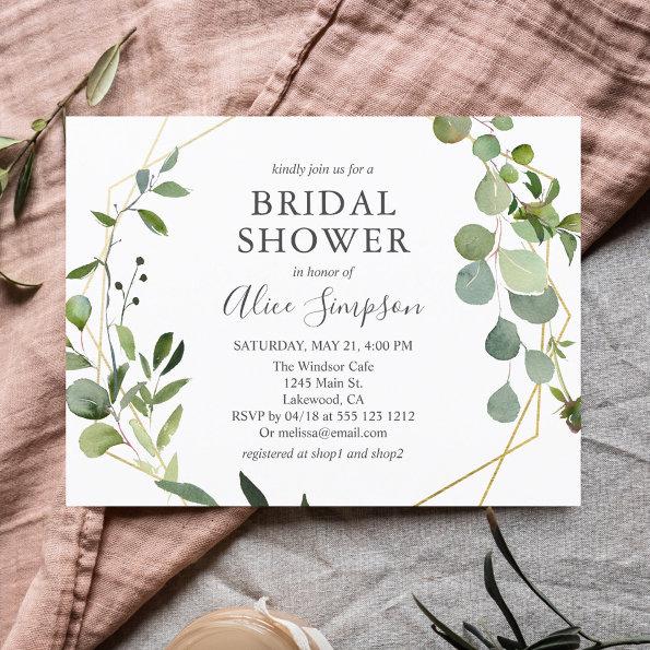 Eucalyptus Greenery Elegant Bridal Shower Invitation PostInvitations