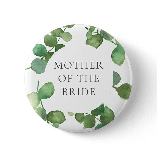 Eucalyptus Greenery Floral Wedding Custom Name Button