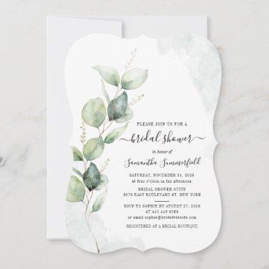 Eucalyptus Greenery Foliage Bridal Shower Invitations