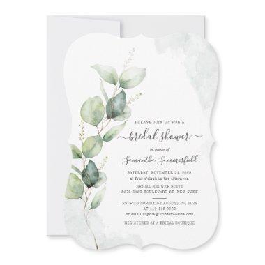 Eucalyptus Greenery Foliage Bridal Shower Invite