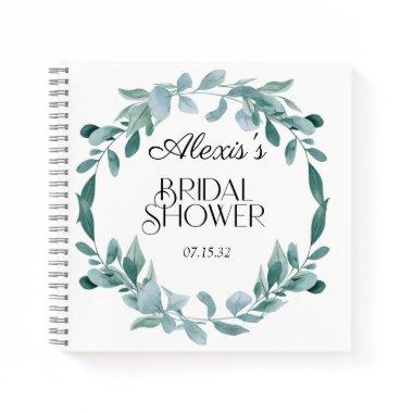 Eucalyptus Greenery Frame Green Blue  Notebook
