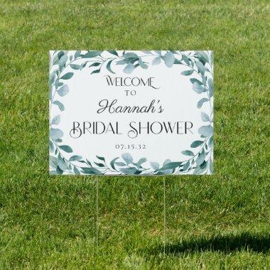 Eucalyptus Greenery Frame Green  Yard Sign