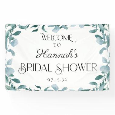 Eucalyptus Greenery Frame Green Shower Welcome Banner