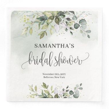 Eucalyptus greenery gold  napkins