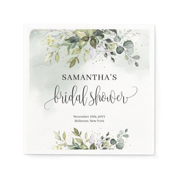 Eucalyptus greenery gold  napkins