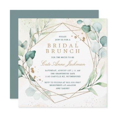 Eucalyptus Greenery Gold Geometric Bridal Brunch