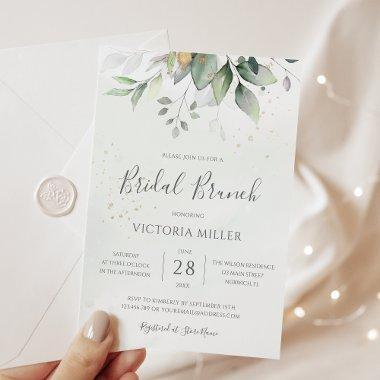 Eucalyptus Greenery Gold Leaves Bridal Brunch