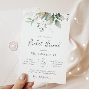 Eucalyptus Greenery Gold Leaves Bridal Brunch