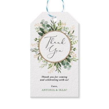 Eucalyptus Greenery Gold Wedding Party Favors Gift Tags
