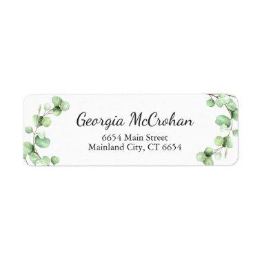 Eucalyptus Greenery Leaves Return Address Label