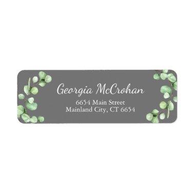 Eucalyptus Greenery Leaves Return Address Label