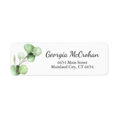 Eucalyptus Greenery Leaves Return Address Label