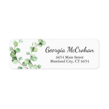 Eucalyptus Greenery Leaves Return Address Label