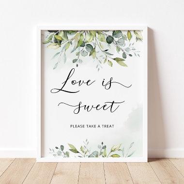Eucalyptus greenery Love is sweet Poster