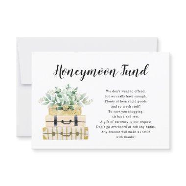 Eucalyptus Greenery Luggage Honeymoon Fund Invitations