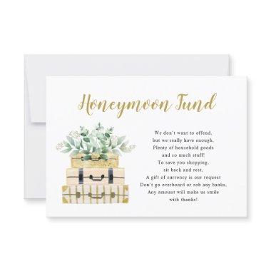 Eucalyptus Greenery Luggage Honeymoon Fund Invitations