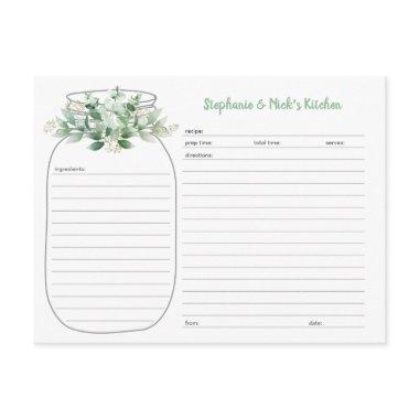 Eucalyptus Greenery Mason Jar Recipe Invitations