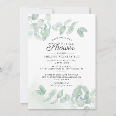Eucalyptus Greenery Minimalist Bridal Shower Invitations