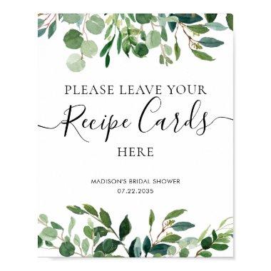 Eucalyptus Greenery Recipe Invitations Bridal Shower Sign