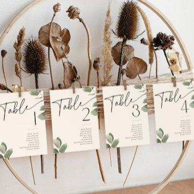Eucalyptus Greenery Sage Green Table Number Name