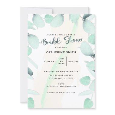 Eucalyptus Greenery Simple Bridal Shower Invitations