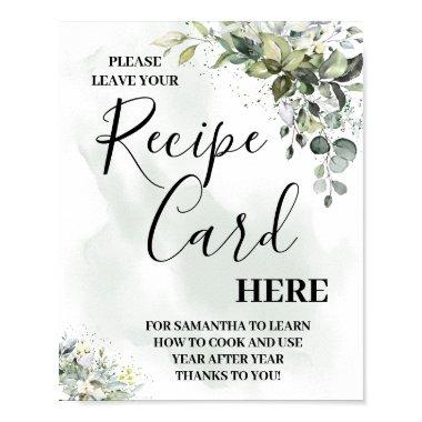 Eucalyptus greenery succulent recipe Invitations sign