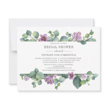 Eucalyptus Greenery Succulent Script Bridal Shower Invitations