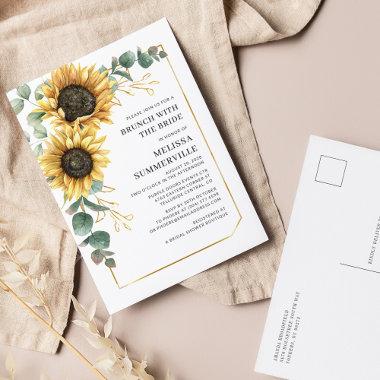 Eucalyptus Greenery Sunflower Brunch with Bride Invitation PostInvitations