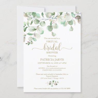 Eucalyptus Greenery Virtual Bridal Shower Invitati Invitations